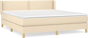 vidaXL Κρεβάτι Boxspring με Στρώμα Κρεμ 180x200 εκ. Υφασμάτινο