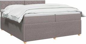 vidaXL Κρεβάτι box spring με στρώμα Taupe 200 x 200 cm Ύφασμα