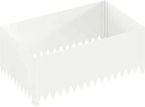 vidaXL Περίγραμμα γκαζόν 4 τμχ. 100 x 60 x 35 cm Ατσάλι Λευκό