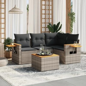 vidaXL Patio Sofa Set 5-θέσια Grey