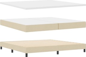 vidaXL Κρεβάτι με ελατήρια με στρώμα Κρεμ 200 x 200 cm ύφασμα