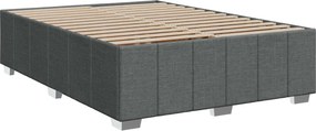 vidaXL Κρεβάτι box spring με στρώμα Σκούρο Γκρι 140 x 200 cm Ύφασμα