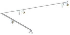Σποτ Φωτιστικό Ράγας 8xGU10 10W IP20 Mono Corner 2x200 Nowodvorski-7697-Λευκό-Χρυσό 7697