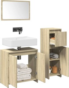 vidaXL Σετ Επίπλων Μπάνιου 3 Τεμαχίων Sonoma Δρυς Επεξεργασμένο Ξύλο