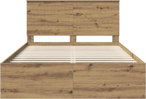 vidaXL Σκελετός Κρεβατιού Artisan Δρυς 135 x 190 cm