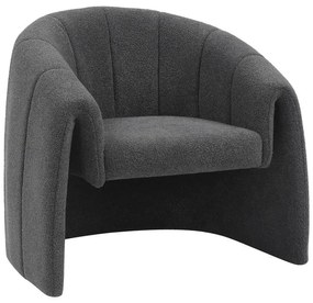 Fassy armchair boucle fabric in charcoal color 80x66x80cm 80x66x80 εκ.