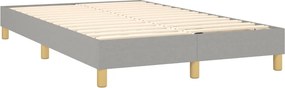 vidaXL Κρεβάτι Boxspring με Στρώμα &amp; LED Αν.Γκρι 120x190εκ. Υφασμάτινο
