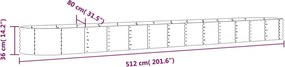 vidaXL Ζαρντινιέρα Ασημί 512x80x36 εκ. Γαλβανισμένος χάλυβας