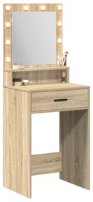 vidaXL Καθρέφτης με φώτα LED σε χρώμα Sonoma Oak 50x41x135 εκ.