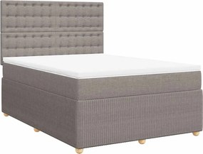 vidaXL Κρεβάτι Boxspring με Στρώμα Taupe 160x200 εκ. Υφασμάτινο