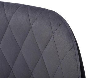 Καρέκλα ADALYN C8729.01 με PU Μαύρο kai Βελούδο Γκρί 51x58x82Υ εκ. 2αδα 51x58x82 εκ.