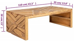 vidaXL Τραπέζι Σαλονιού «Διαβρωμένο» Στιλ 110 x 35 x 38 εκ. Ξύλο Teak