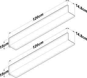 Ράφι Τοίχου Καρυδί ACRU 120x14.8x15