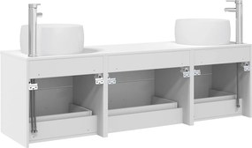 vidaXL Σετ Επίπλων Μπάνιου 3 τμχ. Λευκό 49,5 x 44,5 x 66 εκ
