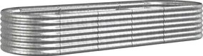 vidaXL Ζαρντινιέρα Ασημί 224x80x36 εκ. Γαλβανισμένος χάλυβας