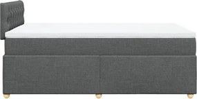 vidaXL Κρεβάτι Boxspring με Στρώμα Σκούρο Γκρι 120x200 εκ. Υφασμάτινο