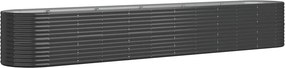 vidaXL Ζαρντινιέρα Ανθρακί 440x80x68 εκ Γαλβανισμένος χάλυβας