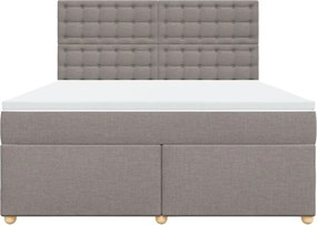 vidaXL Κρεβάτι Boxspring με Στρώμα Taupe 180x200 εκ. Υφασμάτινο