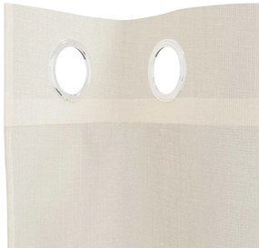 vidaXL Κουρτίνες Voile με ροδέλες 2 τεμάχια Κρεμ 140x260 εκ.