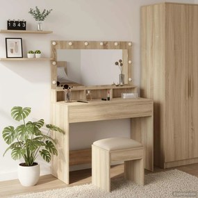 vidaXL Τραπέζι περιποίησης με ράφι Δρύς Sonoma 100 x 41 x 135 εκ.