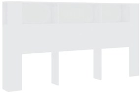 vidaXL Κεφαλάρι Με Αποθηκευτικό Χώρο Λευκό 200x18,5x104,5 εκ.