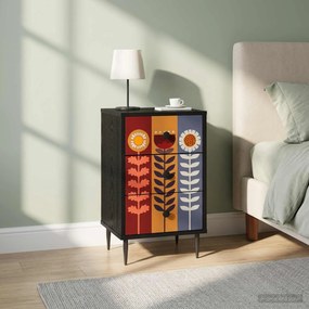 vidaXL Κομοδίνο ESSEN 2 τμχ. Μαύρη Δρυς 36 x 33 x 61 εκ.