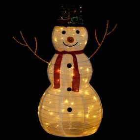 vidaXL Πιγκουίνος Χριστουγ. Φιγούρα Χιονάνθρωπος LED 90 εκ. Πολυτελές Ύφασμα