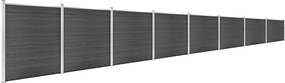 vidaXL Σετ Πάνελ Περίφραξης Μαύρο 1391 x 186 εκ. από WPC