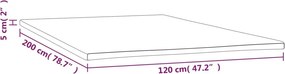 vidaXL Ανώστρωμα 120x200x5 εκ.