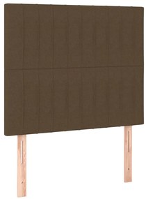 vidaXL Κρεβάτι Boxspring με Στρώμα Σκούρο Καφέ 100x200 εκ. Υφασμάτινο