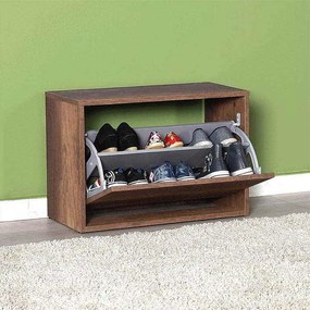 Παπουτσοθήκη 6 ζεύγων Step Megapap σε χρώμα καρυδί 60x30x42εκ.