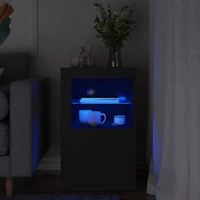 vidaXL Ντουλάπι Βοηθητικό με Φώτα LED Μαύρο από Επεξεργασμένο Ξύλο