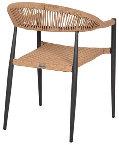 ΠΟΛΥΘΡΟΝΑ ΑΛΟΥΜΙΝΙΟΥ  ΑΝΘΡΑΚΙ PΕ RATTAN ΜΠΕΖ 56x60x78 εκ.