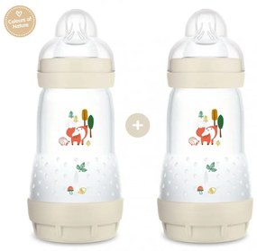 Μπιμπερό Easy Start Anti-Colic Unisex 355SUc (Σετ 2τμχ) 260ml Με Θηλή Σιλικόνης Skin Soft 2+ Μηνών Cream Mam 260ml Πολυπροπυλένιο