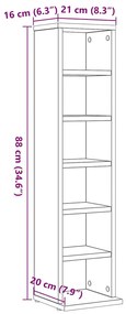 ντουλάπι CD Μαύρη δρυς 21x20x88 cm Κατασκευασμένο ξύλο - Μαύρο