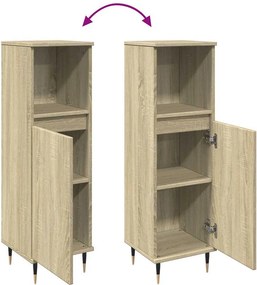 vidaXL Ντουλάπι Μπάνιου Sonoma Δρυς 30x30x100 εκ. Επεξεργασμένο Ξύλο