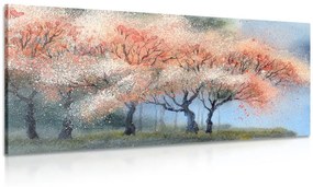 Εικόνα ακουαρέλα ανθισμένα δέντρα - 100x50