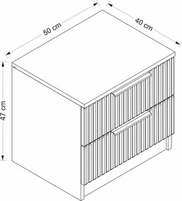 Κομοδίνο Ανθρακί FEFLI 50x40x47