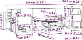 vidaXL Σειρά Καναπέ Εξωτερικού 8 pcs Φυσικό και Μπεζ Πολυεστέρας