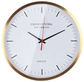 Ρολόι Τοίχου 15-00-94236 Φ30x5,5cm Gold-White Marhome Metal, Glass