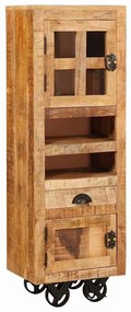 vidaXL Highboard με συρτάρι Καφέ 40 x 30 x 120.5 εκ. Μασίφ ξύλο μάνγκο
