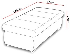 Σκαμπό Comfivo 143, Γκρι, 39x60x120cm, 16 kg, Οικολογικό δέρμα + Ταπισερί, Πόδια: Μέταλλο | Epipla1.gr