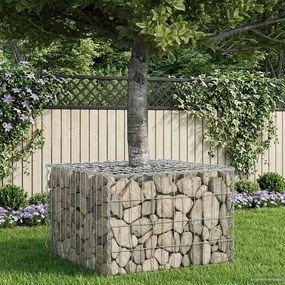 vidaXL Ανασηκωμένο κρεβάτι gabion Ασημί