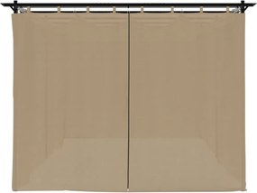 vidaXL Κιόσκι με Κουρτίνες Taupe 6x3 μ. Ατσάλινο