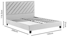 Κρεβάτι διπλό Franky pu μπεζ 160x200εκ 166x207x116.5 εκ.