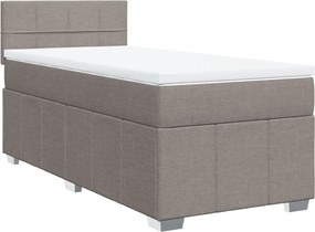 vidaXL Κρεβάτι Boxspring με Στρώμα Taupe 100 x 200 εκ. Υφασμάτινο