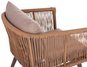 Σετ κήπου FREJA C6057.04 4 τμχ. Αλουμινίου Καπουτσίνο - P.E. Rattan - Μαξιλάρια Μπέζ 137x67x68.5 εκ.