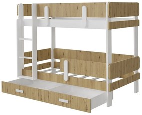 Κουκέτα Henderson 144, Δύο ορόφων, Γκρι, 90x200, Ξύλο, Πλαστικοποιημένη μοριοσανίδα, Τάβλες για Κρεβάτι, 103x208x156cm, 79 kg, Ξύλο: Πεύκο