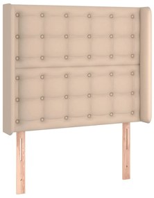 vidaXL Κεφαλάρι με Πτερύγια Καπουτσίνο 103x16x118/128 εκ. Συνθ. Δέρμα