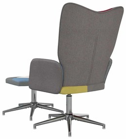 vidaXL Πολυθρόνα Relax Σχέδιο Patchwork Υφασμάτινη με Σκαμπό